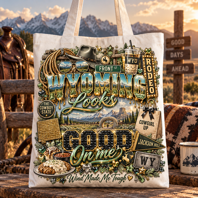 Wyoming Looks Good On Me Tote Bag